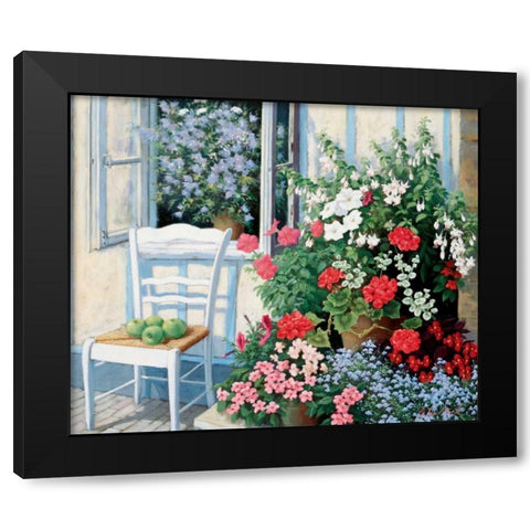 Grannys chair Black Modern Wood Framed Art Print with Double Matting by Motz, Peter