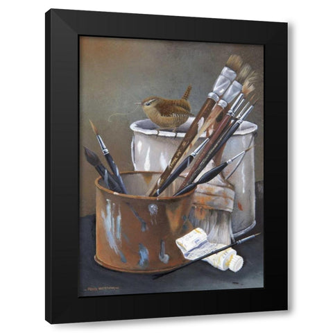 Paint material Black Modern Wood Framed Art Print by Weenink, Ruud