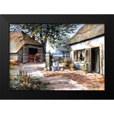The farm Black Modern Wood Framed Art Print by Withaar, Reint