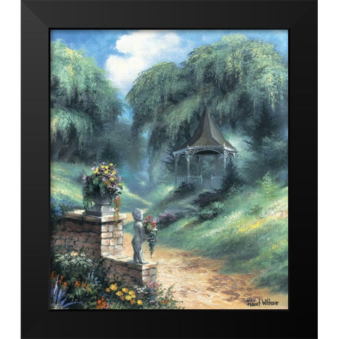 Backgarden II Black Modern Wood Framed Art Print by Withaar, Reint