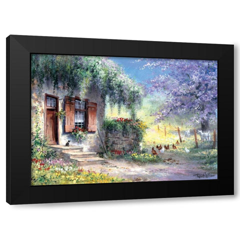 Unexpected visitors Black Modern Wood Framed Art Print with Double Matting by Withaar, Reint