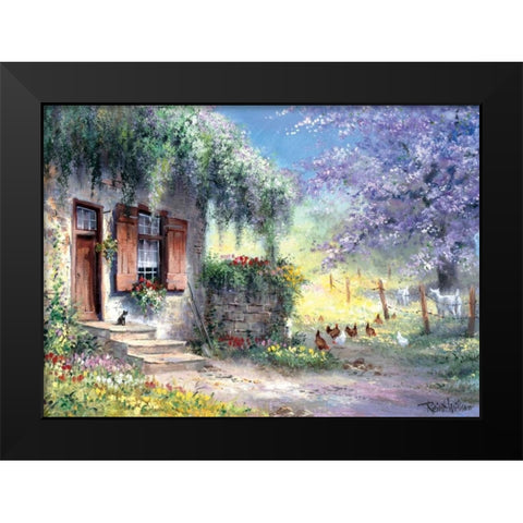 Unexpected visitors Black Modern Wood Framed Art Print by Withaar, Reint