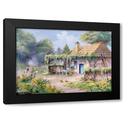Blue door Black Modern Wood Framed Art Print by Withaar, Reint