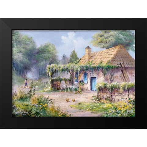 Blue door Black Modern Wood Framed Art Print by Withaar, Reint