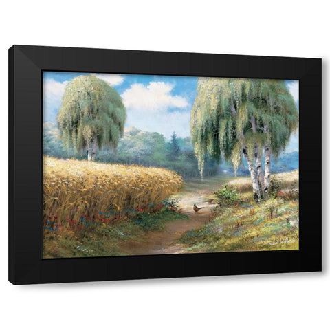 Pheasants Black Modern Wood Framed Art Print with Double Matting by Withaar, Reint