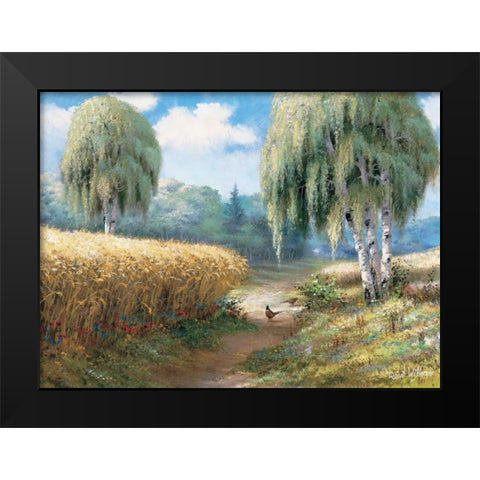 Pheasants Black Modern Wood Framed Art Print by Withaar, Reint