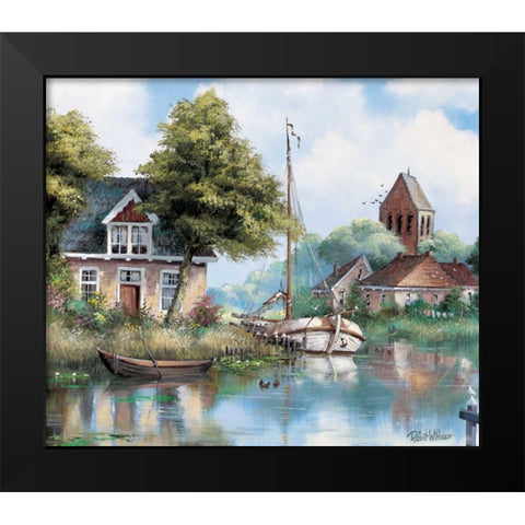 Back home Black Modern Wood Framed Art Print by Withaar, Reint