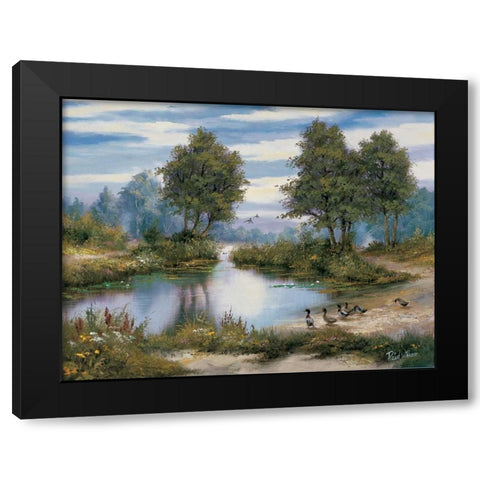Peace in the valley Black Modern Wood Framed Art Print by Withaar, Reint