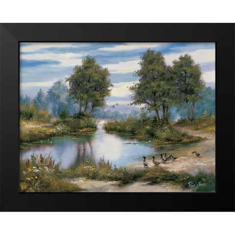 Peace in the valley Black Modern Wood Framed Art Print by Withaar, Reint