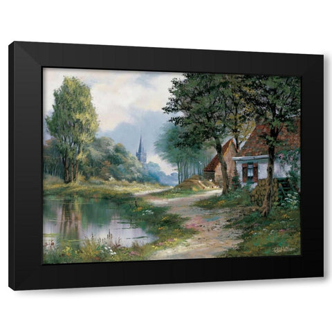 Path of peace Black Modern Wood Framed Art Print with Double Matting by Withaar, Reint