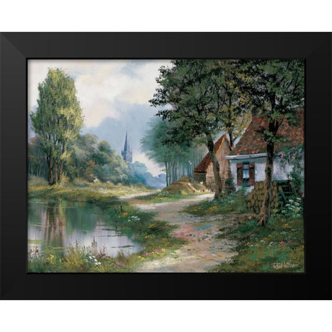 Path of peace Black Modern Wood Framed Art Print by Withaar, Reint