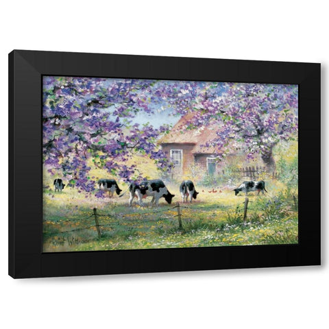 Over the country Black Modern Wood Framed Art Print by Withaar, Reint