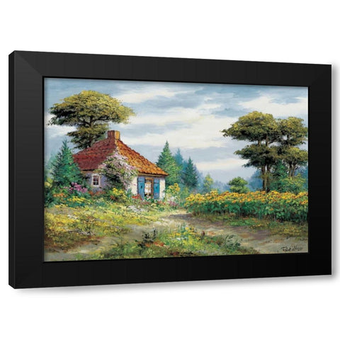 Fields of fun Black Modern Wood Framed Art Print by Withaar, Reint