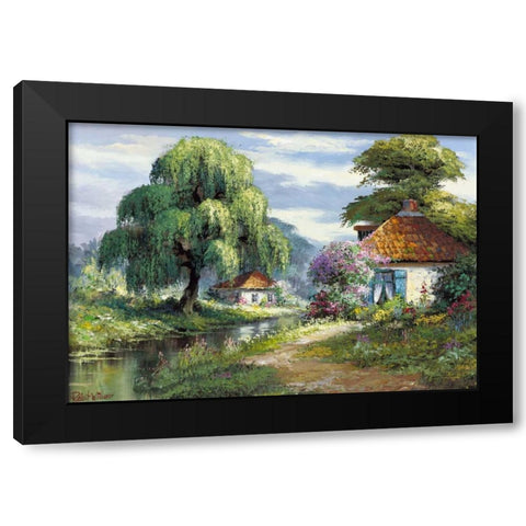 Streams of joy Black Modern Wood Framed Art Print with Double Matting by Withaar, Reint
