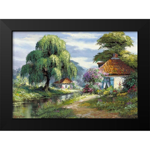 Streams of joy Black Modern Wood Framed Art Print by Withaar, Reint