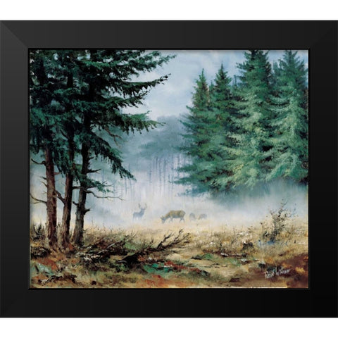 Morning in mist Black Modern Wood Framed Art Print by Withaar, Reint