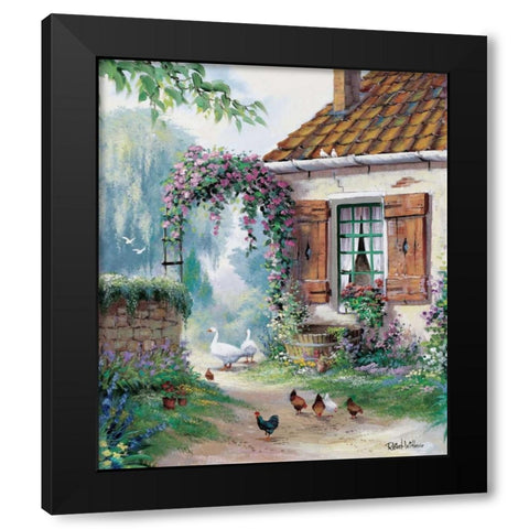 The farmers courtyard Black Modern Wood Framed Art Print by Withaar, Reint