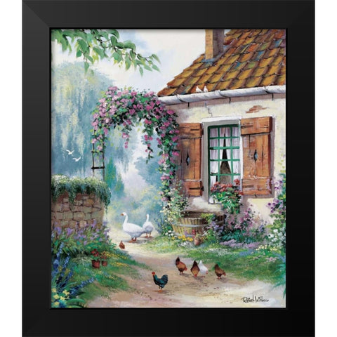 The farmers courtyard Black Modern Wood Framed Art Print by Withaar, Reint