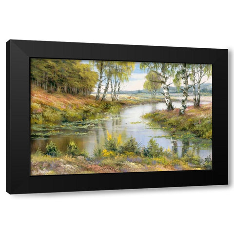 Ominous brook Black Modern Wood Framed Art Print by Withaar, Reint
