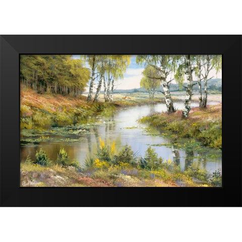 Ominous brook Black Modern Wood Framed Art Print by Withaar, Reint