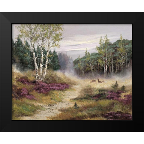 Watching the deers Black Modern Wood Framed Art Print by Withaar, Reint