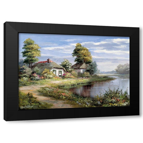 Living at the waterside Black Modern Wood Framed Art Print by Withaar, Reint
