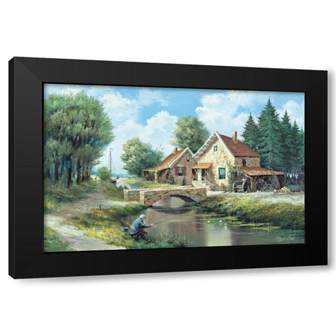 Our daily life Black Modern Wood Framed Art Print by Withaar, Reint