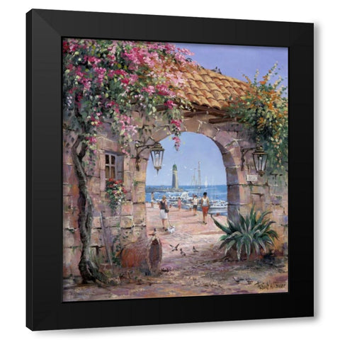 Beach Black Modern Wood Framed Art Print with Double Matting by Withaar, Reint