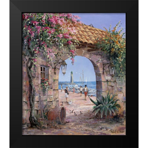 Beach Black Modern Wood Framed Art Print by Withaar, Reint