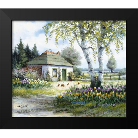 House of rest Black Modern Wood Framed Art Print by Withaar, Reint