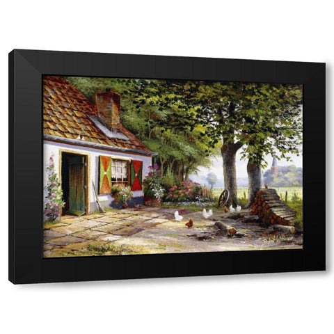 Farmhouse II Black Modern Wood Framed Art Print with Double Matting by Withaar, Reint