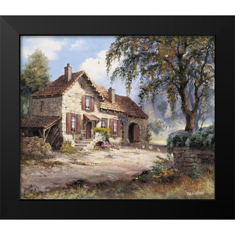 Peacefull Black Modern Wood Framed Art Print by Withaar, Reint