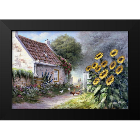 Sunflower  Black Modern Wood Framed Art Print by Withaar, Reint