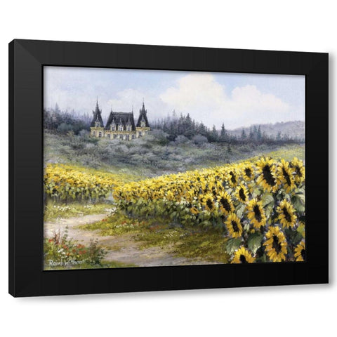 Sunflowers Black Modern Wood Framed Art Print with Double Matting by Withaar, Reint