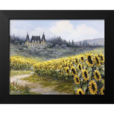 Sunflowers Black Modern Wood Framed Art Print by Withaar, Reint