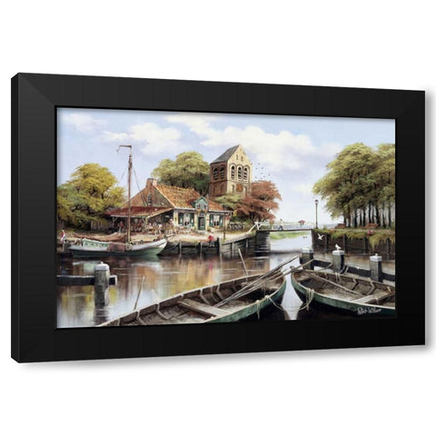 Dutch waterhouse Black Modern Wood Framed Art Print by Withaar, Reint