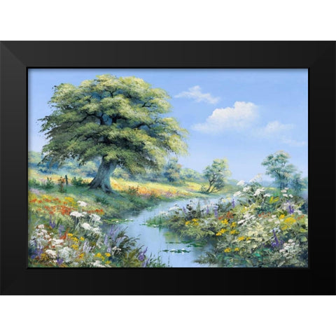 Reints Nature Black Modern Wood Framed Art Print by Withaar, Reint