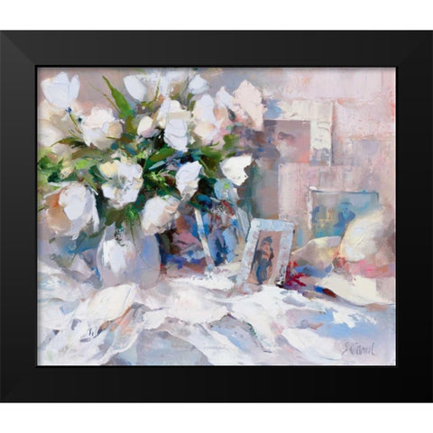 Memories Black Modern Wood Framed Art Print by Camel, Stefanie