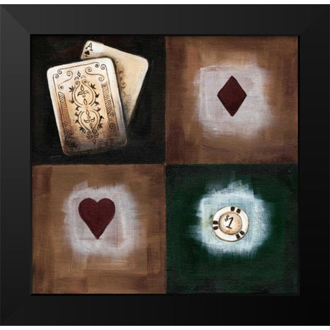 A-spades Black Modern Wood Framed Art Print by Fields, Wendy