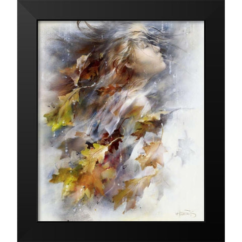 Autumn Black Modern Wood Framed Art Print by Haenraets, Willem