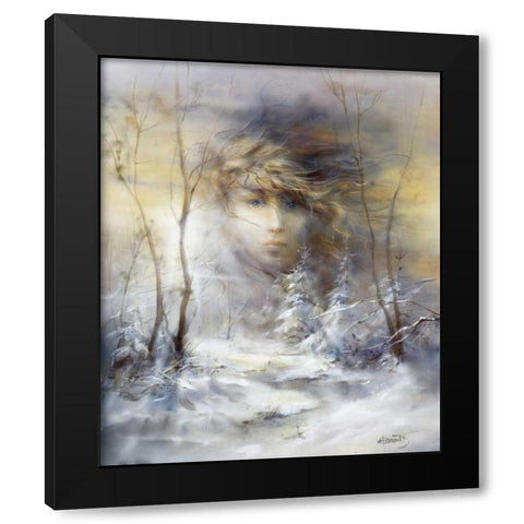 Winter Black Modern Wood Framed Art Print with Double Matting by Haenraets, Willem