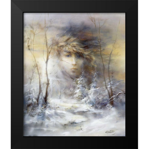 Winter Black Modern Wood Framed Art Print by Haenraets, Willem