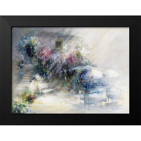 Blue garden Black Modern Wood Framed Art Print by Haenraets, Willem