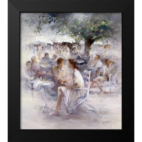 Happy hour Black Modern Wood Framed Art Print by Haenraets, Willem