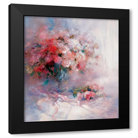 Bouquet of roses Black Modern Wood Framed Art Print by Haenraets, Willem