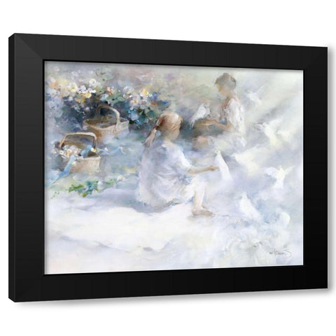 Sisters Black Modern Wood Framed Art Print by Haenraets, Willem