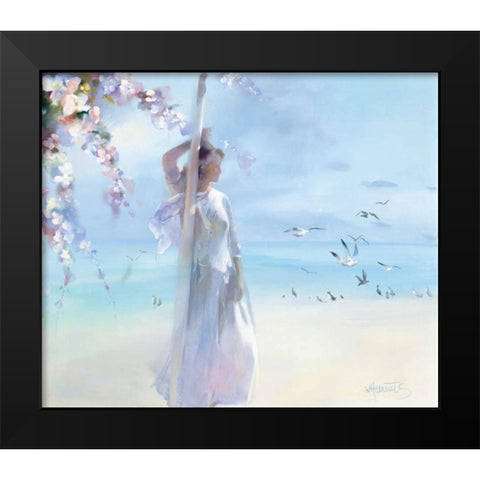 The beach Black Modern Wood Framed Art Print by Haenraets, Willem