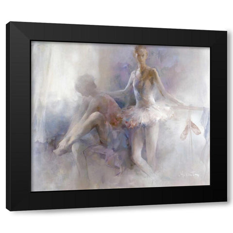 Ballet-girls Black Modern Wood Framed Art Print by Haenraets, Willem