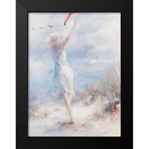 Fly a kite Black Modern Wood Framed Art Print by Haenraets, Willem