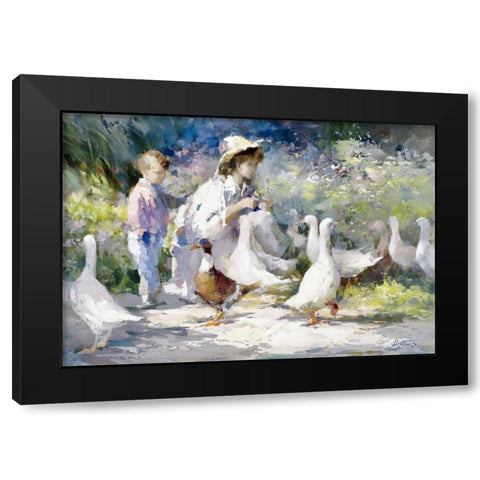 Feeding time Black Modern Wood Framed Art Print by Haenraets, Willem